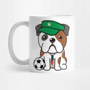 Bulldog Playing Soccer Mug